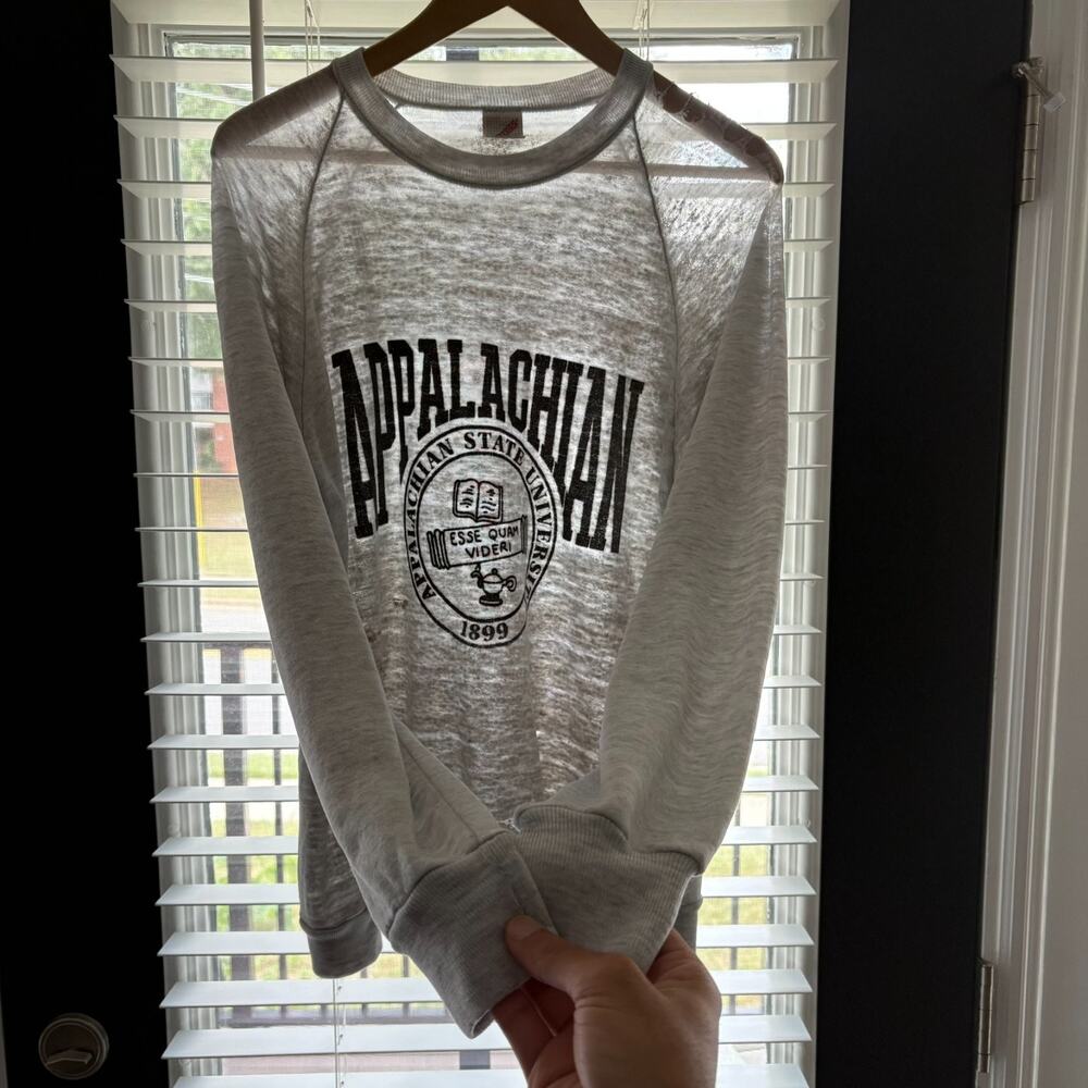 Vintage Paper Thin Distressed Sweatshirt Men's Size L Zombie Appalachian State
